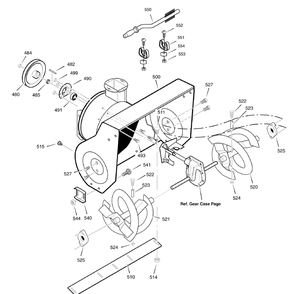 Auger Housing Diagram and Parts List for 1695365-6271200X61 2007 Briggs and Stratton Snow Blower